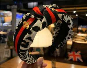 Women Ribbon Striped Headband Wide Knotted Hairband Ladies Hairband Women Hair Accessories Satin Headband Adults Hair Hoop Bees