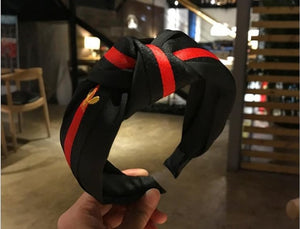Women Ribbon Striped Headband Wide Knotted Hairband Ladies Hairband Women Hair Accessories Satin Headband Adults Hair Hoop Bees