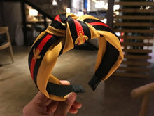 Load image into Gallery viewer, Women Ribbon Striped Headband Wide Knotted Hairband Ladies Hairband Women Hair Accessories Satin Headband Adults Hair Hoop Bees