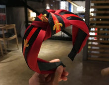 Load image into Gallery viewer, Women Ribbon Striped Headband Wide Knotted Hairband Ladies Hairband Women Hair Accessories Satin Headband Adults Hair Hoop Bees