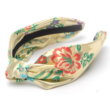 Load image into Gallery viewer, 2018 NEW Satin Silk Like Flower Embroidered Headband Front Knot Women Hair Accessories Hair Band