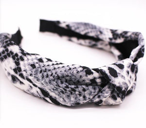 Bohemian  Leopard Pattern Satin Hairband Snake Animal Print Hairband  Knotted Headband customized Hair Accessories