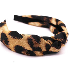 Load image into Gallery viewer, Bohemian  Leopard Pattern Satin Hairband Snake Animal Print Hairband  Knotted Headband customized Hair Accessories