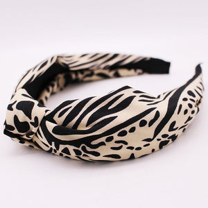 Bohemian  Leopard Pattern Satin Hairband Snake Animal Print Hairband  Knotted Headband customized Hair Accessories