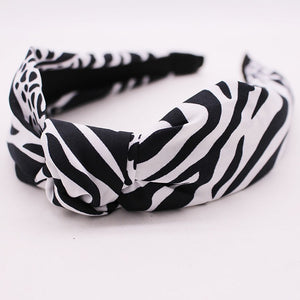 Bohemian  Leopard Pattern Satin Hairband Snake Animal Print Hairband  Knotted Headband customized Hair Accessories